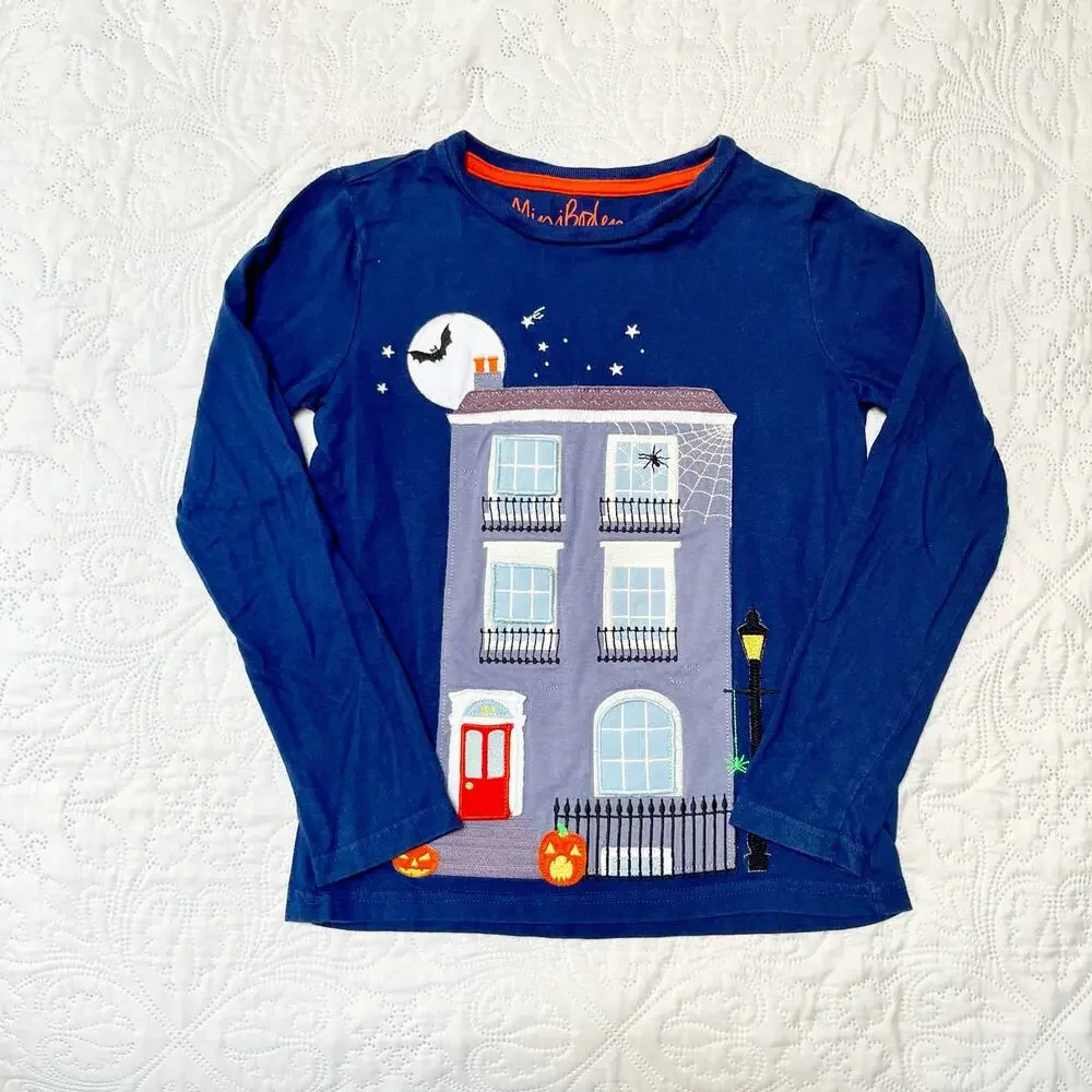 Mini Boden Haunted House Lift the Flap Shirt Size 8/9